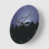 Berlin CityScape Night Silhouette Wallclock Runde Wanduhr (Winkel)