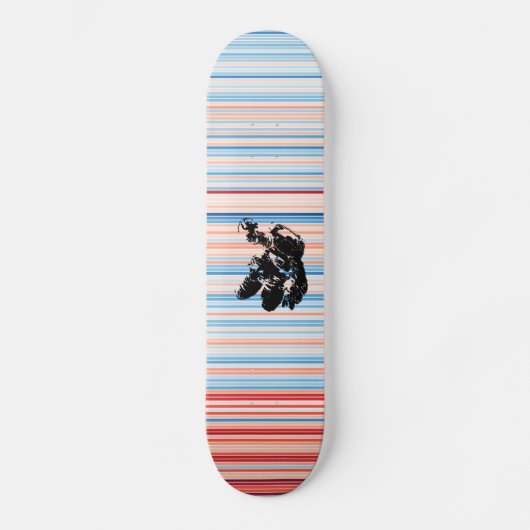 Berlin Clima Stripes Astronaut Cosmonaut 1881-2019 Skateboard (Vorderseite)