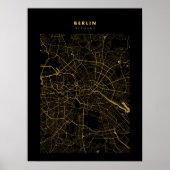 Berlin Dark Gold City Map Poster (Vorne)