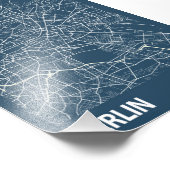 Berlin - Deutsche Blueprint Stadtkarte Fotodruck (Ecke)