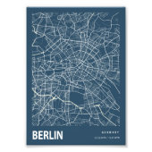 Berlin - Deutsche Blueprint Stadtkarte Fotodruck (Vorne)