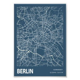 Berlin - Deutsche Blueprint Stadtkarte Fotodruck