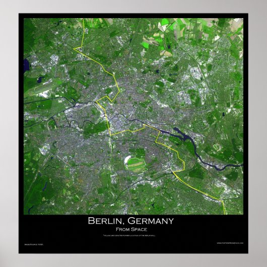 Berlin Deutschland aus dem Weltraum Poster (Vorne)
