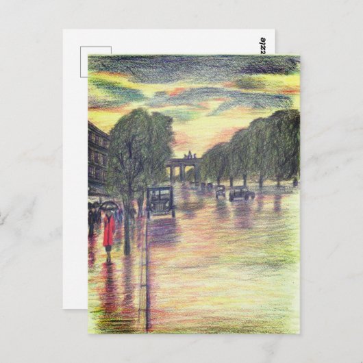 Berlin Deutschland Brandenburg Tor Brandenburger T Postkarte (Vorne/Hinten)