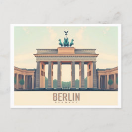 Berlin Deutschland Brandenburg Tor Pastell Travel Postkarte