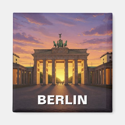 Berlin Deutschland Brandenburg Tor Sonnenuntergang Magnet (Vorne)
