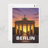 Berlin Deutschland Brandenburg Tor Sonnenuntergang Postkarte (Vorne/Hinten)