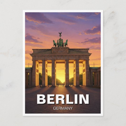 Berlin Deutschland Brandenburg Tor Sonnenuntergang Postkarte (Vorderseite)