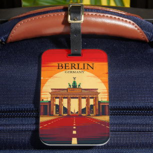 Berlin Deutschland Brandenburger Tor Retro Reise K Gepäckanhänger