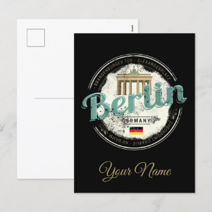 Berlin Deutschland Brandenburger Tor Vintage-Souve Feiertagspostkarte