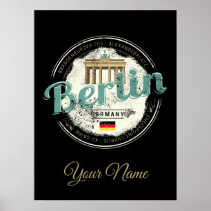 Berlin Deutschland Brandenburger Tor Vintage-Souve Poster