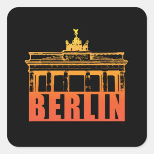Berlin Deutschland City City City City Skyline Fun Quadratischer Aufkleber