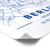 Berlin Deutschland City Map Blue Poster (Ecke)