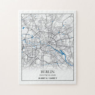 Berlin Deutschland City Map Koordinaten Puzzle