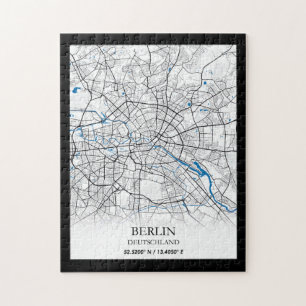 Berlin Deutschland City Map Koordinaten Puzzle