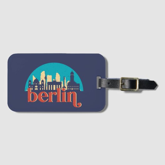 Berlin Deutschland City Skyline Vintag Cityscape Gepäckanhänger (Vorderseite (Horizontal))