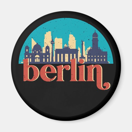 Berlin Deutschland City Skyline Vintag Cityscape Magnet (Vorne)