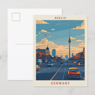 Berlin Deutschland Elegante Vintage Travel Postkarte
