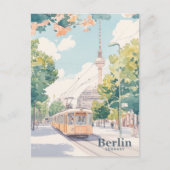 Berlin Deutschland Gouache Paint Illustration Trav Postkarte (Vorderseite)