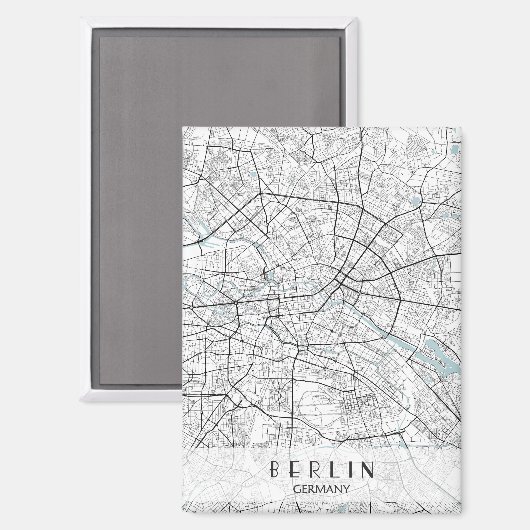 Berlin Deutschland Karte Canvas Print Magnet (Vorderseite/Rückseite)