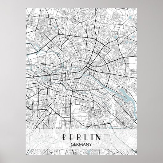 Berlin Deutschland Kartenposter Poster (Vorne)