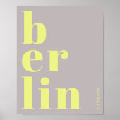 Berlin Deutschland Moderne Typografie gelb grau Poster (Vorne)