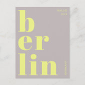 Berlin Deutschland Moderne Typografie Gelbe Postka Postkarte (Vorderseite)