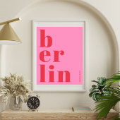 Berlin Deutschland Moderne Typografie rosa Poster