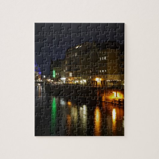 Berlin Deutschland Night Spree Deutschland Nacht Puzzle (Vertikal)