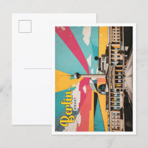 Berlin Deutschland Pop Kunstreise Illustration Postkarte