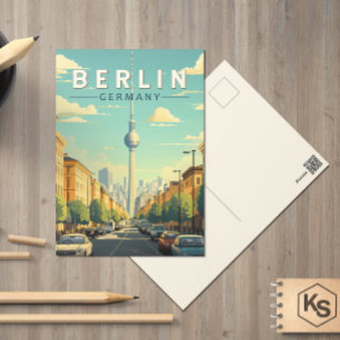 Berlin Deutschland Reise Kunst Vintage Postkarte