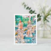 Berlin Deutschland Reisende Wasserfarben Postkarte (Stehend Vorderseite)