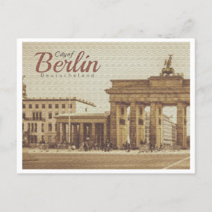 BERLIN DEUTSCHLAND RETRO - BRANDENBURGER TOR POSTKARTE