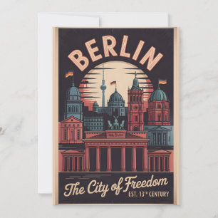 Berlin Deutschland Retro-Silhouette Stadtansicht R Feiertagskarte