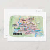Berlin Deutschland Retro Vintage Karte (Vorne/Hinten)