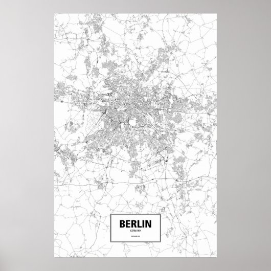 Berlin, Deutschland (schwarz auf weiß) Poster (Vorne)