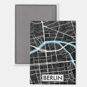 Berlin Deutschland - Schwarze Stadt Magnet (Vorderseite/Rückseite)