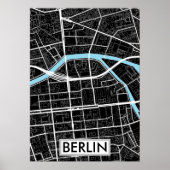 Berlin Deutschland - Schwarze Stadt Poster (Vorne)