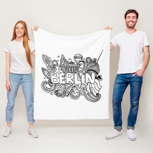 Berlin Deutschland Sehenswürdigkeit Souvenir Fleecedecke (Beispiel)