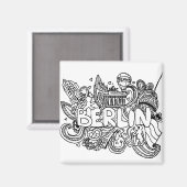Berlin Deutschland Sehenswürdigkeit Souvenir Zeich Magnet (Vorderseite/Rückseite)