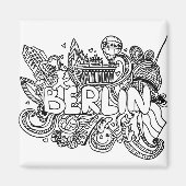 Berlin Deutschland Sehenswürdigkeit Souvenir Zeich Magnet (Vorne)