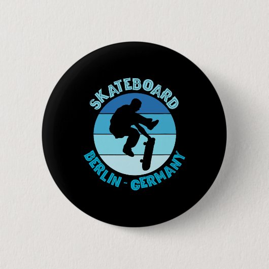 Berlin Deutschland Skateboarder Urne Skateboarding Button (Vorderseite)