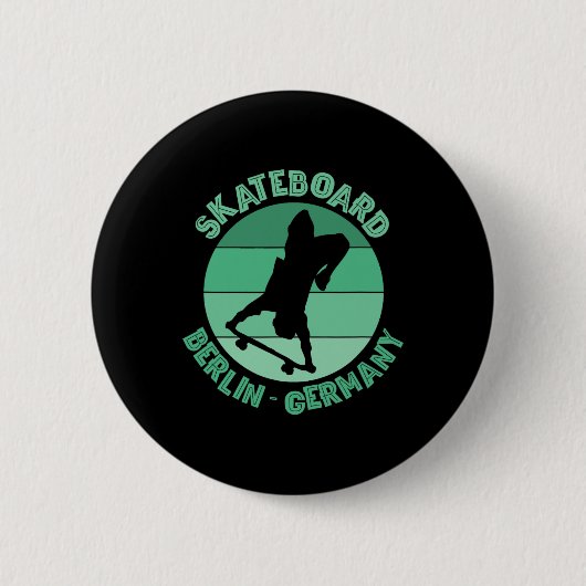 Berlin Deutschland Skateboarder Urne Skateboarding Button (Vorderseite)