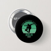 Berlin Deutschland Skateboarder Urne Skateboarding Button (Vorne & Hinten)