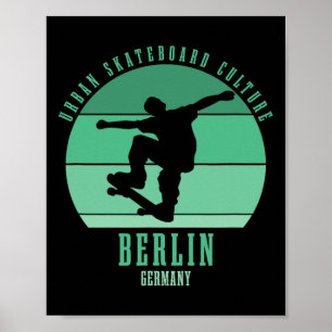Berlin Deutschland Skateboarder Urne Skateboarding Poster