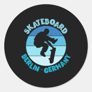 Berlin Deutschland Skateboarder Urne Skateboarding Runder Aufkleber