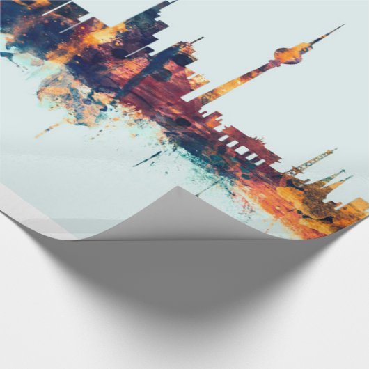 Berlin Deutschland Skyline Geschenkpapier (Ecke)