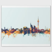 Berlin Deutschland Skyline Geschenkpapier (Flach)