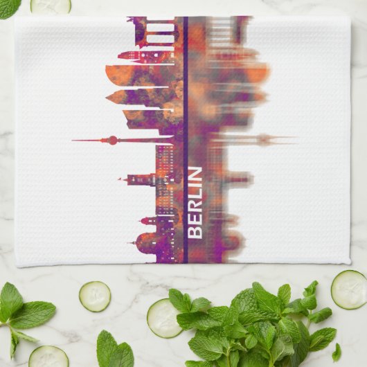 Berlin Deutschland Skyline Geschirrtuch (Gefaltet)