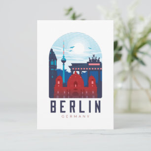 Berlin Deutschland Skyline Grußkarte Karte